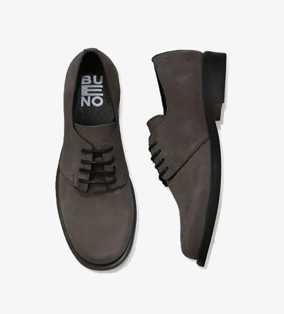 Bueno Shoes Gri Koyu Nubuk Kadın Düz Ayakkabı 01wv8600 - Görsel 1