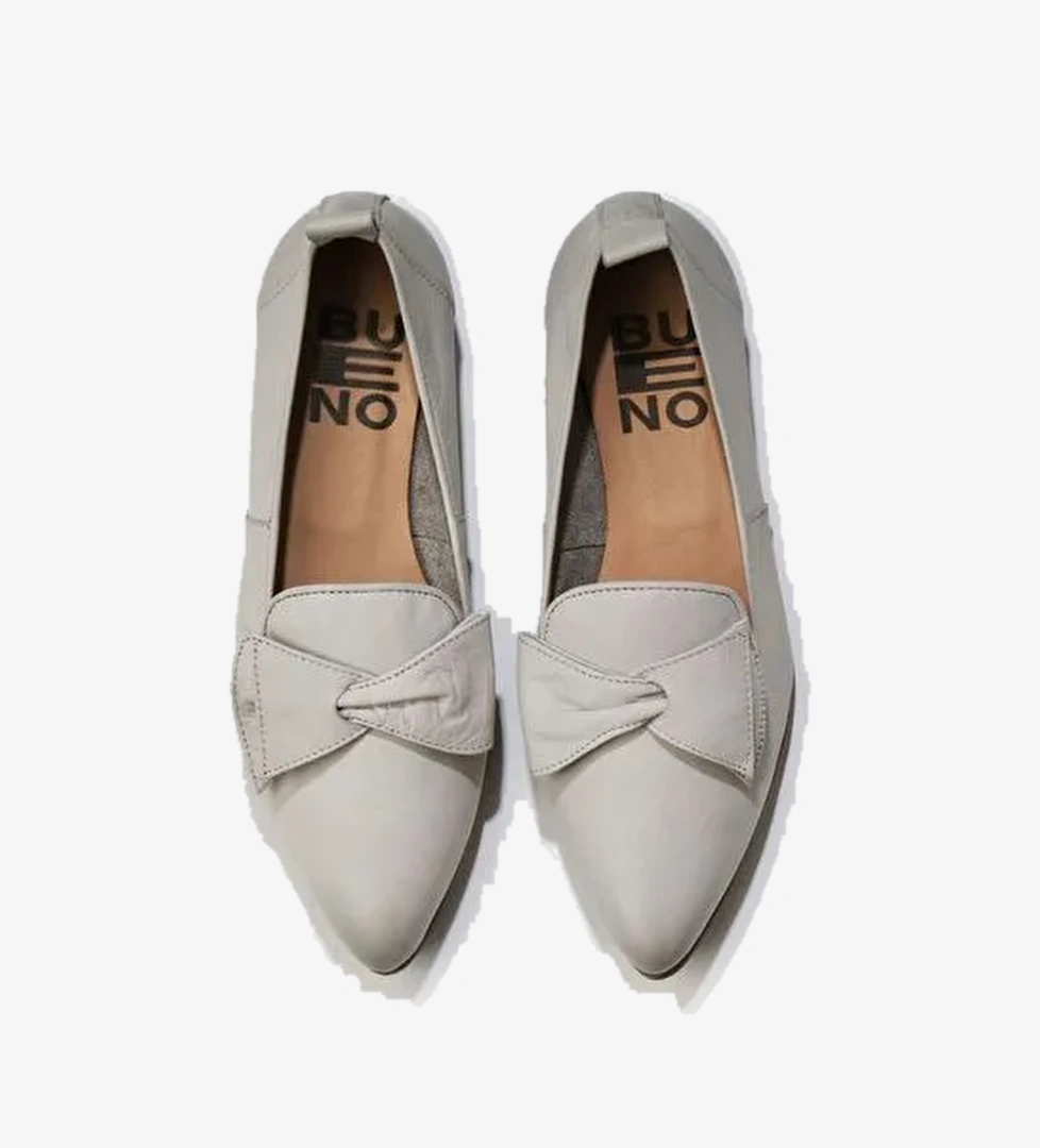 Bueno Shoes Gri Deri Kadın Düz Babet 01wr3117 - Görsel 1