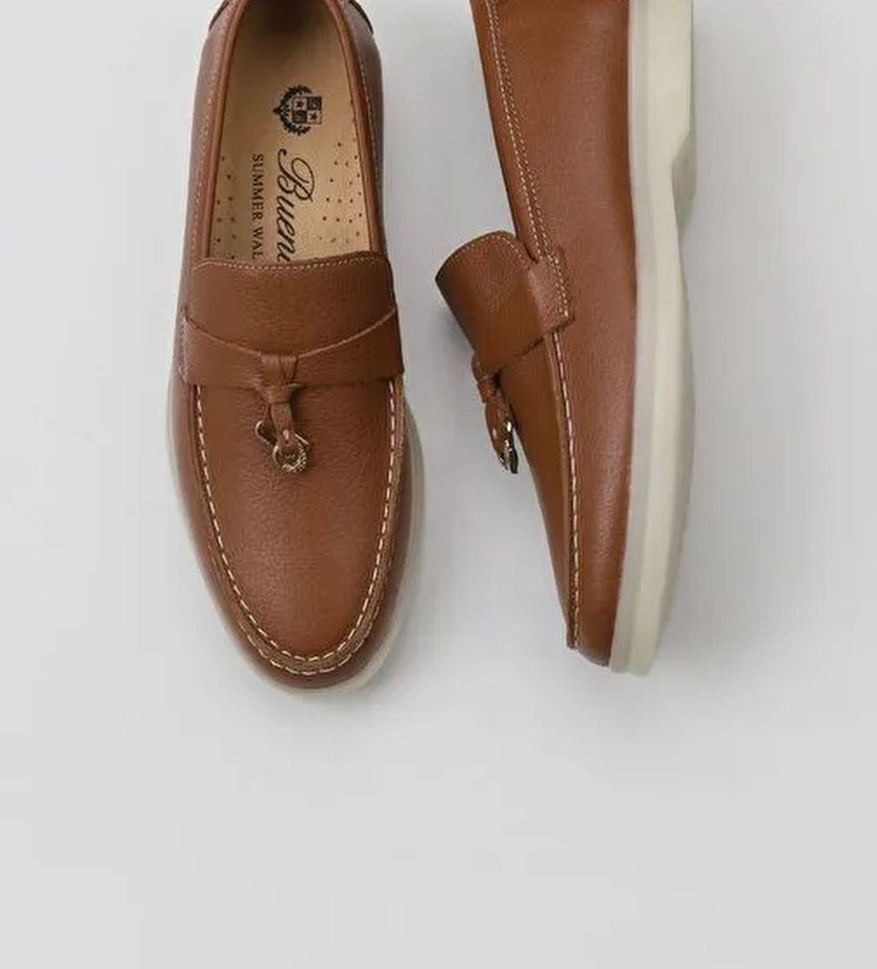 Bueno Shoes Taba Flotter Deri Kadın Loafer 05ws101 - Görsel 1