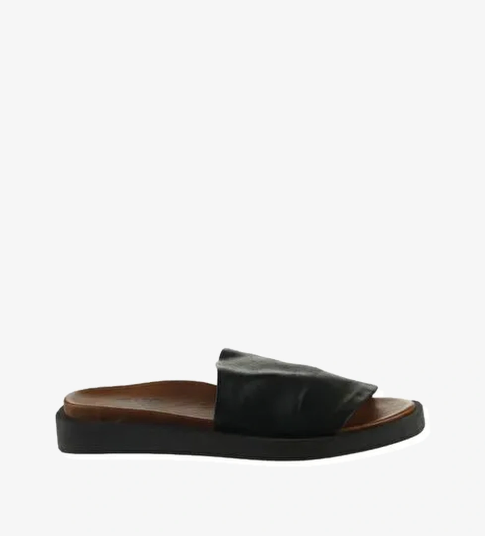 Bueno Shoes Siyah Khv Deri Kadın Düz Terlik 01wq9103 - Görsel 1