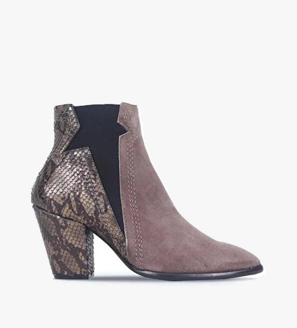 Bueno Shoes Vizon Deri Kadın Topuklu Bot 01wr5001 - Görsel 1