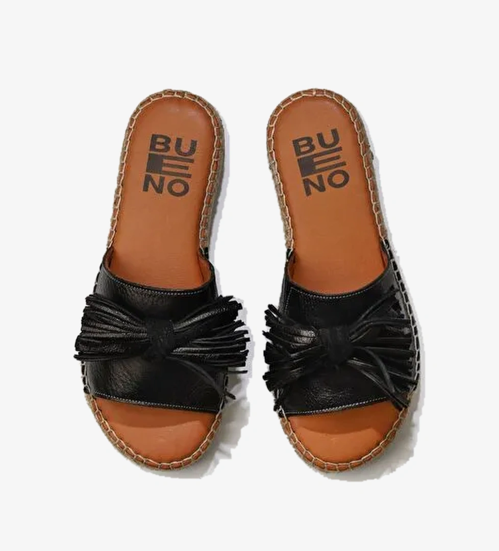 Bueno Shoes Siyah Parlak Deri Kadın Espadril Terlik 01wn3000 - Görsel 1