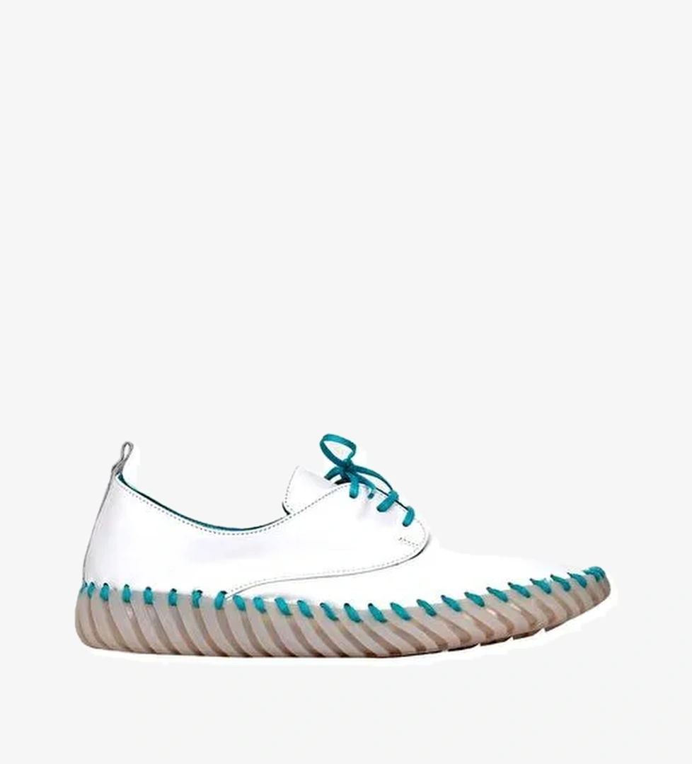 Bueno Shoes Mavi Deri Kadın Düz Ayakkabı 01wq0200 - Görsel 1