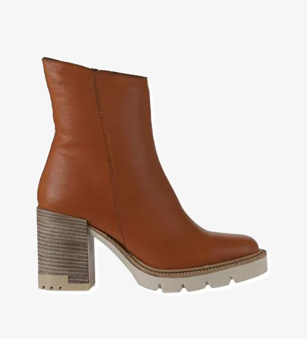 Bueno Shoes Taba Deri Kadın Topuklu Bot 01wv0500 - Görsel 1