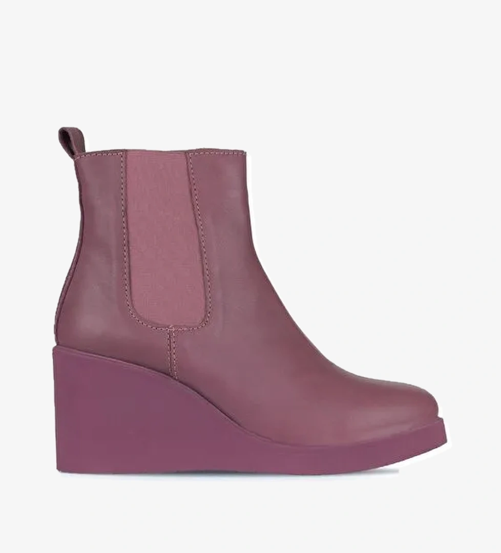 Bueno Shoes Mor Deri Kadın Dolgu Topuklu Bot 01wz8302 - Görsel 1