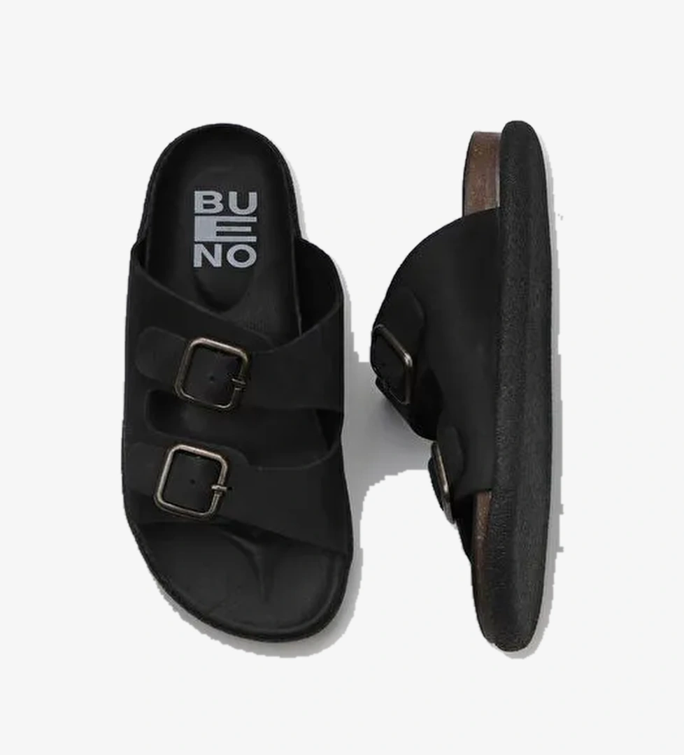 Bueno Shoes Siyah Nubuk Kadın Düz Terlik 01ws11001 - Görsel 1