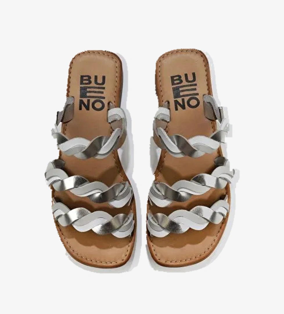Bueno Shoes Bej Multi Deri Kadın Düz Terlik 01wu3416 - Görsel 1