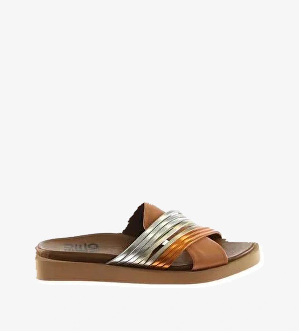 Bueno Shoes Taba Multi Deri Kadın Düz Terlik 01wu3315 - Görsel 1