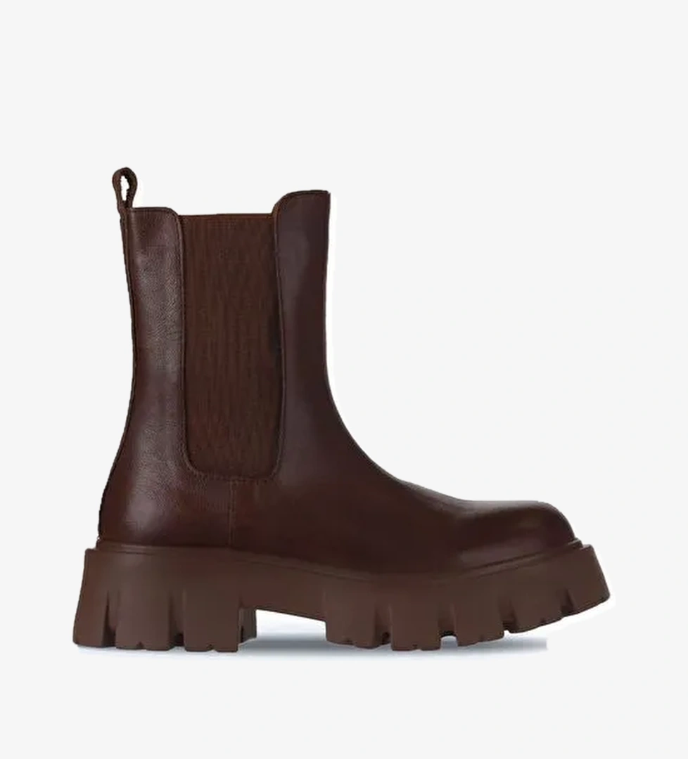 Bueno Shoes Taba Deri Kadın Dolgu Topuklu Bot 01wv4600 - Görsel 1