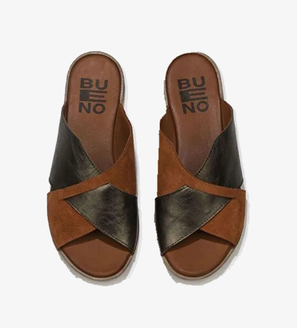 Bueno Shoes Taba Haki Süet-deri Kadın Düz Terlik 01wu3000 - Görsel 1