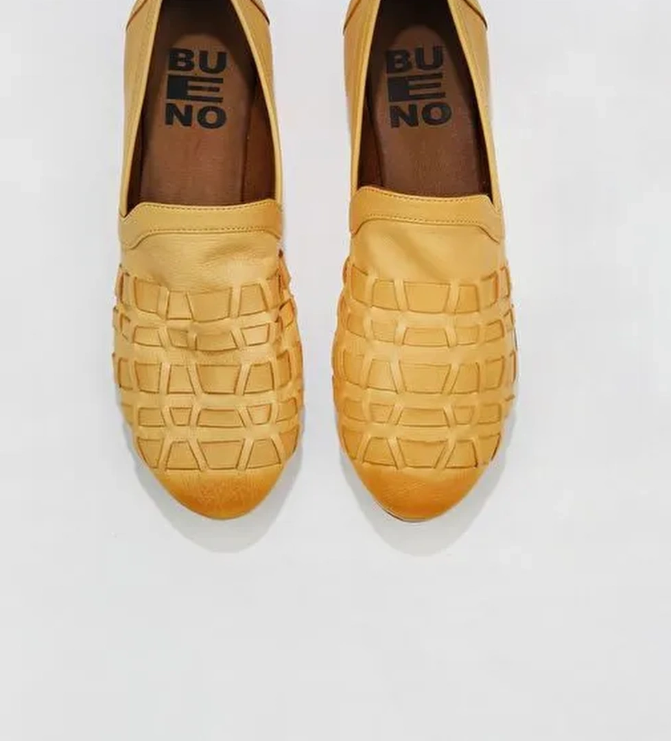 Bueno Shoes Sarı Deri Kadın Düz Babet 01wq0105 - Görsel 1