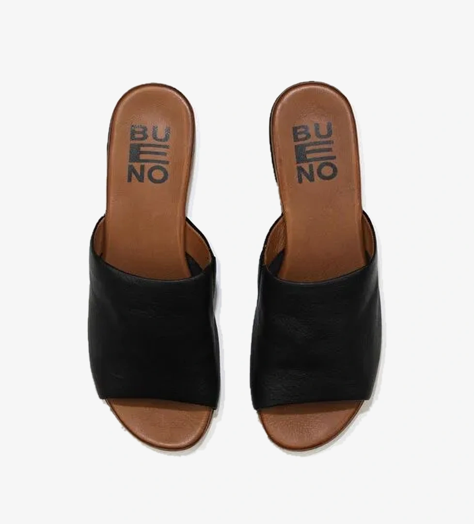 Bueno Shoes Siyah Khv-bej Deri Kadın Düz Terlik 01wu3100 - Görsel 1