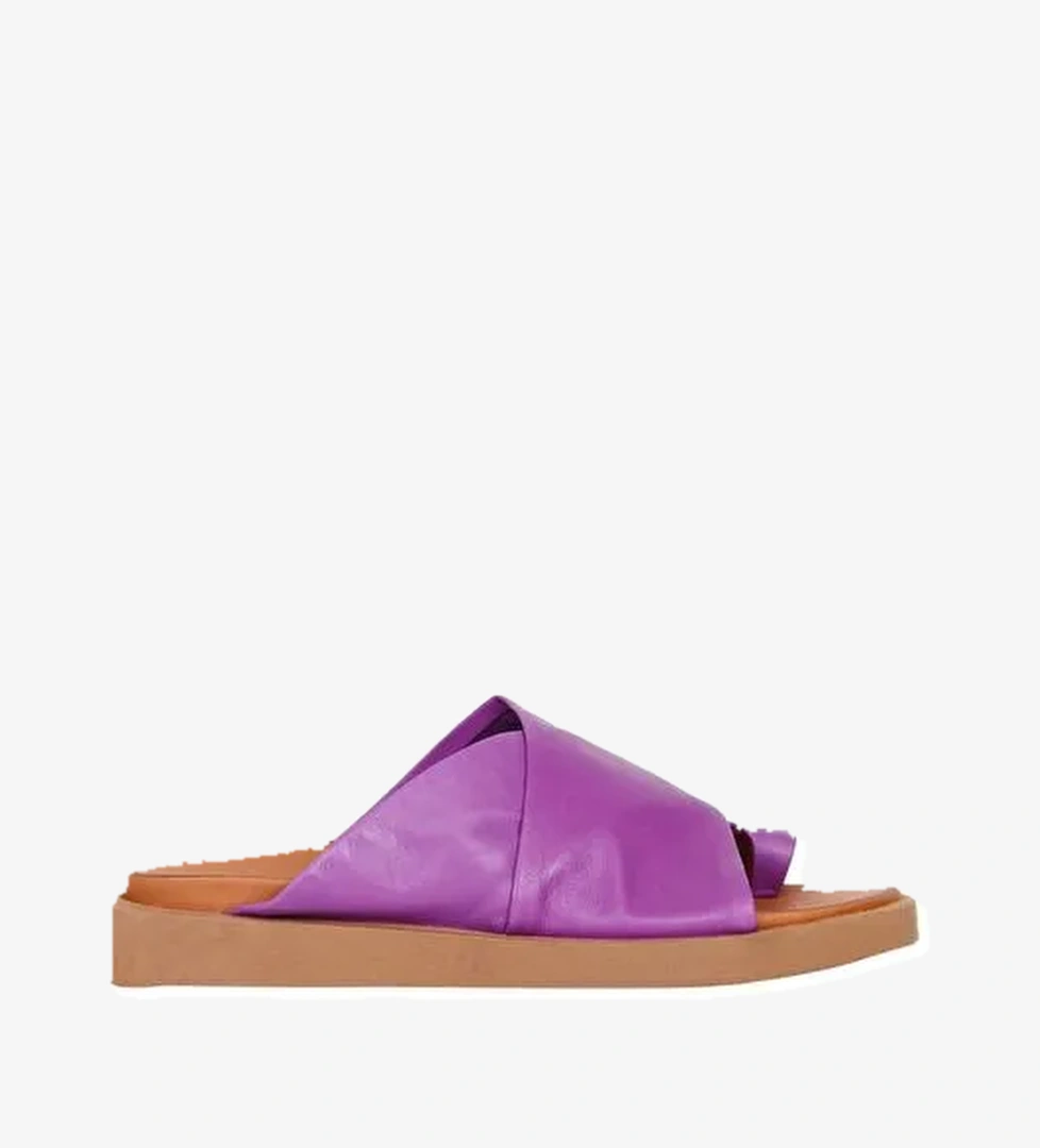 Bueno Shoes Lila Deri Kadın Parmak Arası Terlik 01ws2809 - Görsel 1