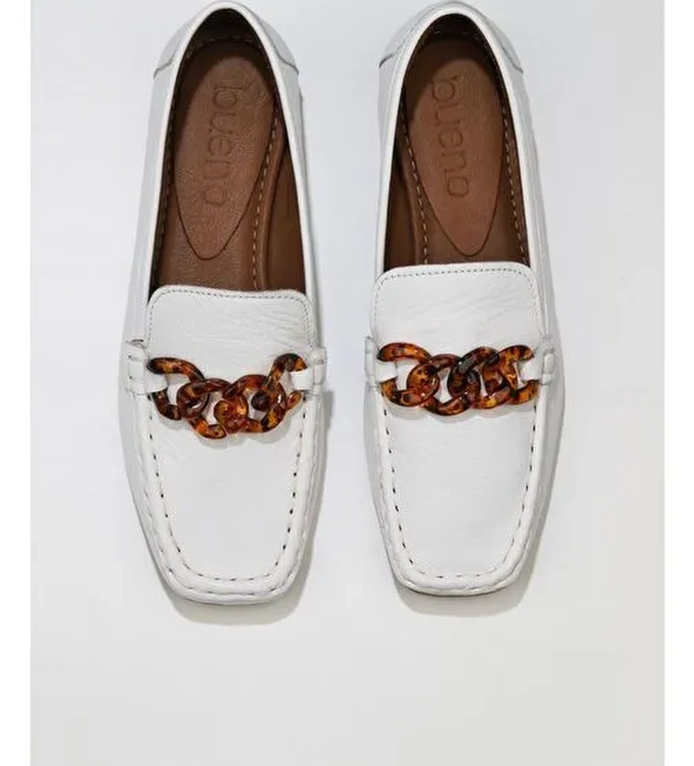 Bueno Shoes Beyaz Deri Kadın Loafer 01td1702 - Görsel 1