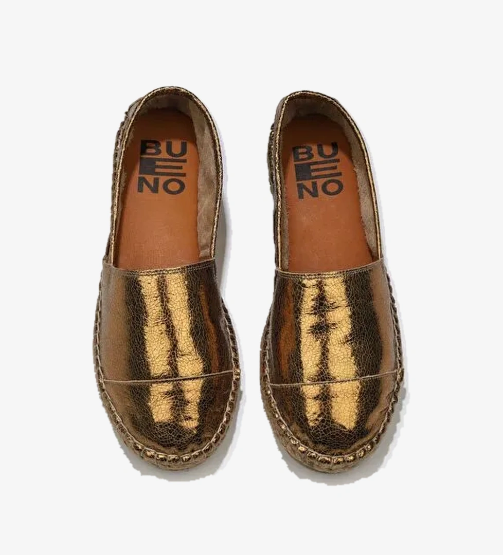 Bueno Shoes Bronz Deri Kadın Espadril Ayakkabı 01wj0300 - Görsel 1