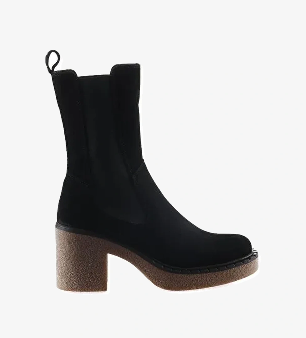 Bueno Shoes Siyah Süet Kadın Topuklu Bot 01wt2901 - Görsel 1