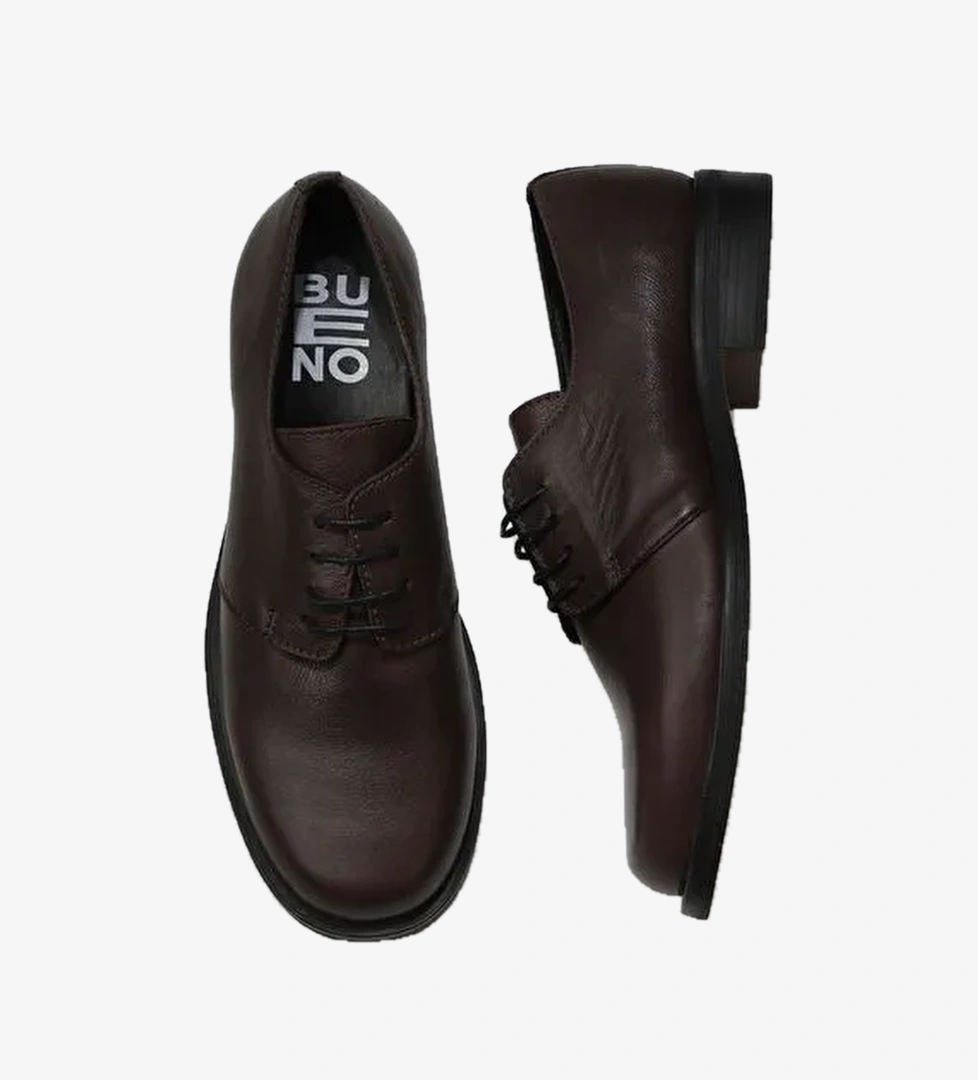 Bueno Shoes Kahverengi Deri Kadın Düz Ayakkabı 01wv8600