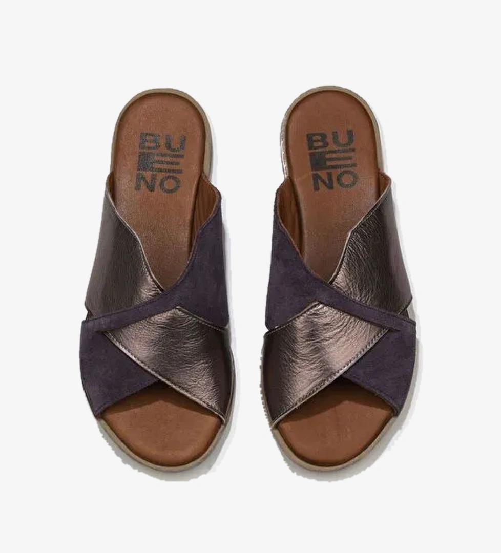 Bueno Shoes Mor Taba Süet-deri Kadın Düz Terlik 01wu3000 - Görsel 1
