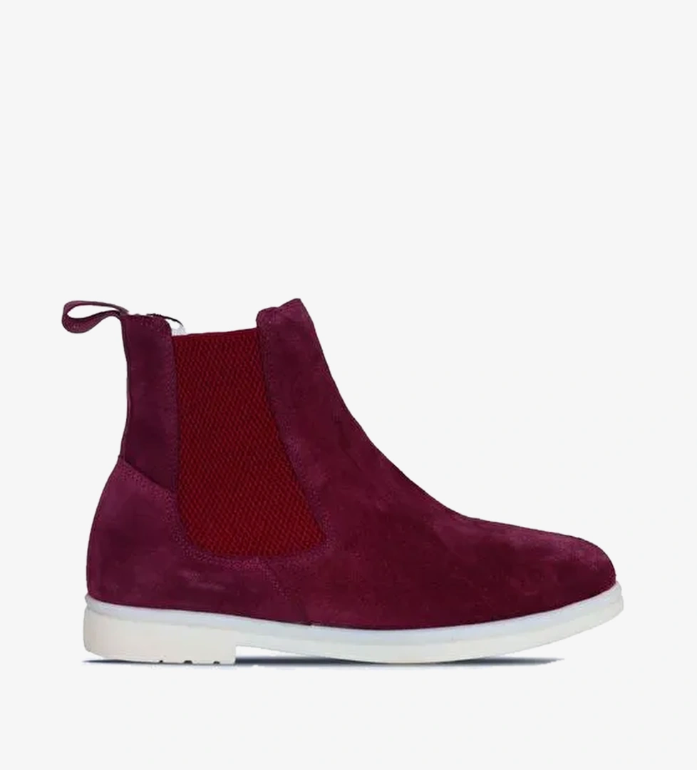 Bueno Shoes Bordo Süet Kadın Düz Bot 01wt3300