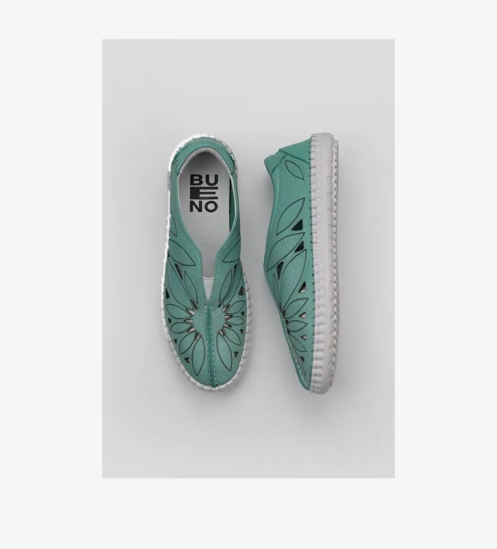 Bueno Shoes Yeşil Flotter Deri Kadın Günlük Ayakkabı 01wq0402 - Görsel 1
