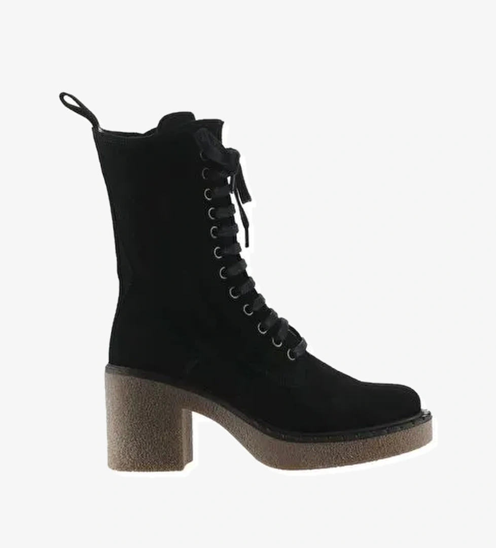 Bueno Shoes Siyah Süet Kadın Topuklu Bot 01wt2902 - Görsel 1