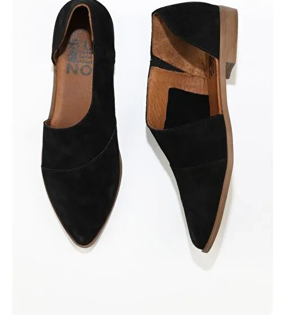 Bueno Shoes Siyah Süet Kadın Klasik Ayakkabı 01wn0145 - Görsel 1
