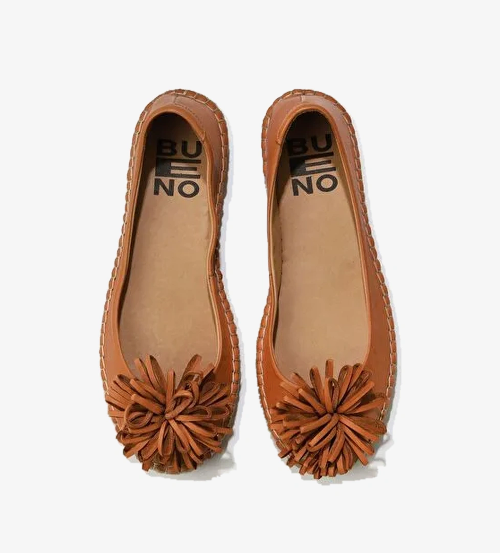 Bueno Shoes Taba Deri Kadın Düz Babet 01ws4807 - Görsel 1