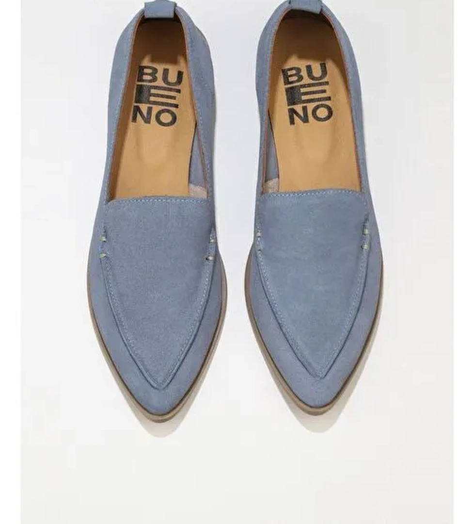 Bueno Shoes Mavi Süet Kadın Düz Babet 01wn0128 - Görsel 1