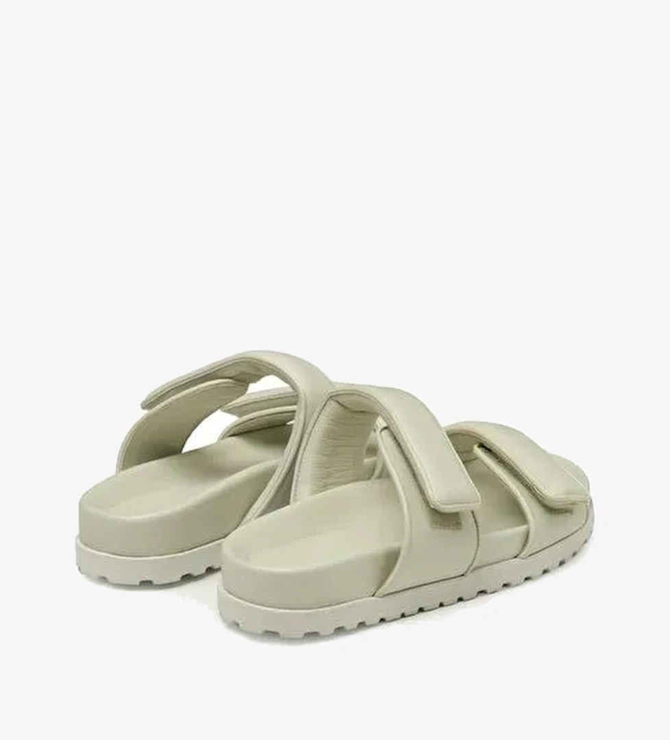 Krem Çift Bantlı Kadın Terlik - Görsel 1