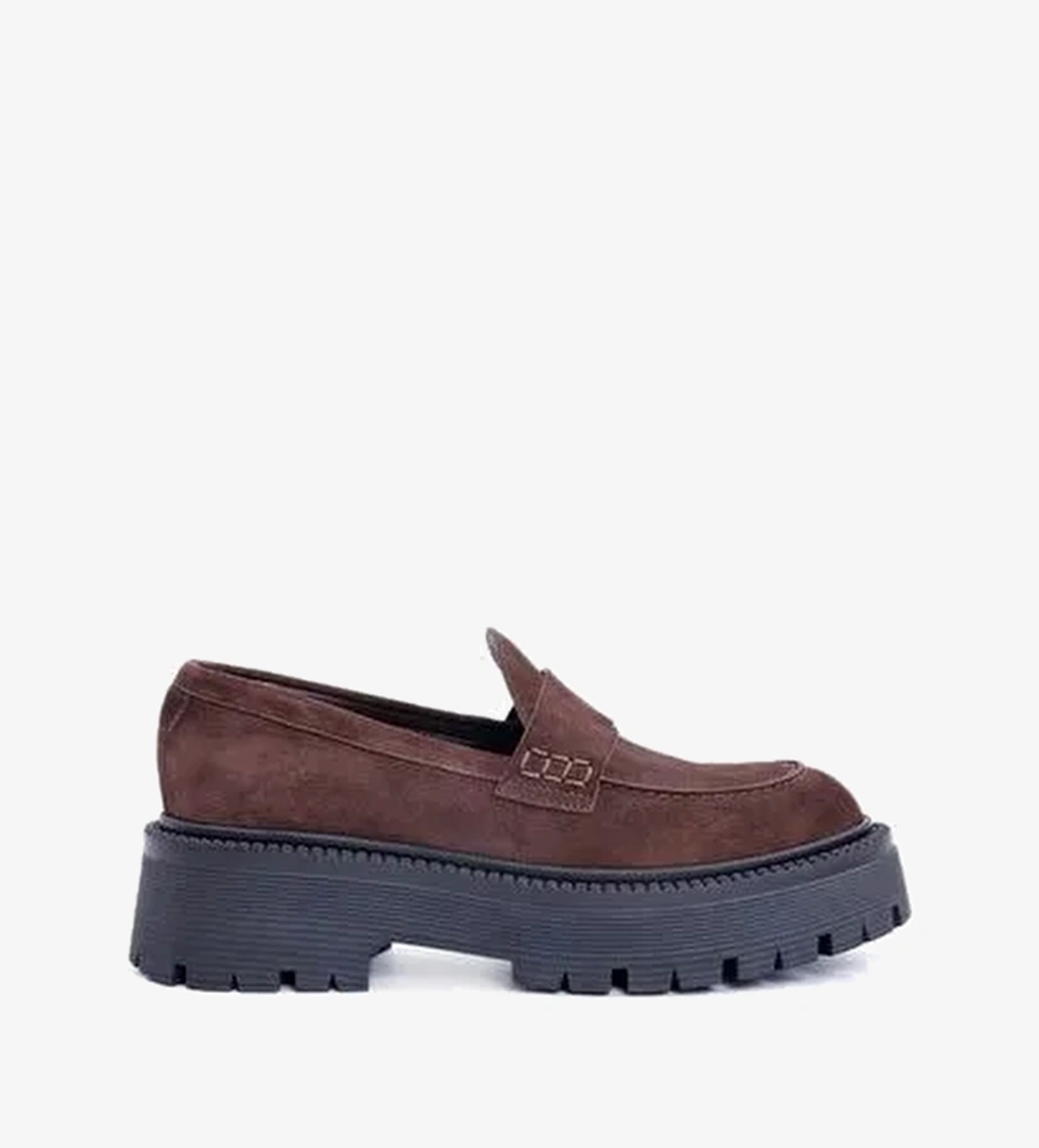 Yüksek Tabanlı Deri Loafer - Görsel 1