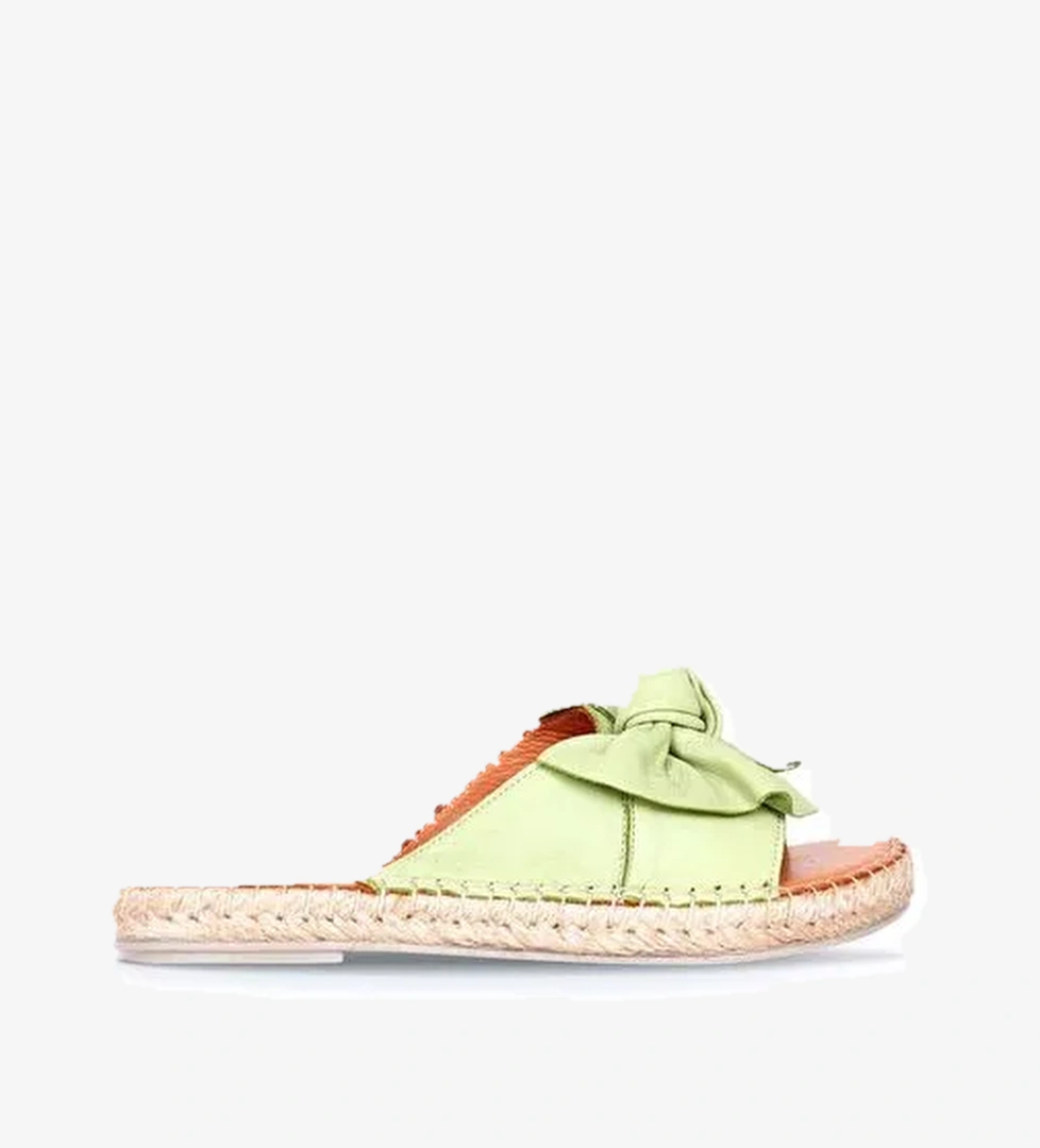 Bueno Shoes Yeşil Deri Kadın Espadril Terlik 01wl4605 - Görsel 1