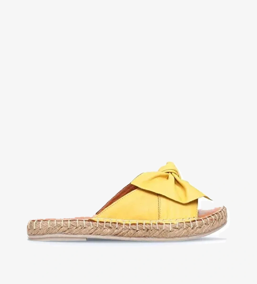 Bueno Shoes Sarı Deri Kadın Espadril Terlik 01wl4605 - Görsel 1