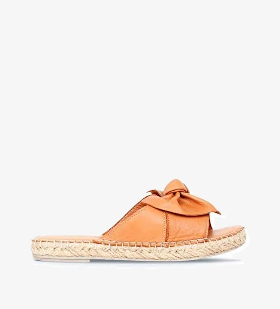 Bueno Shoes Taba Deri Kadın Espadril Terlik 01wl4605 - Görsel 1