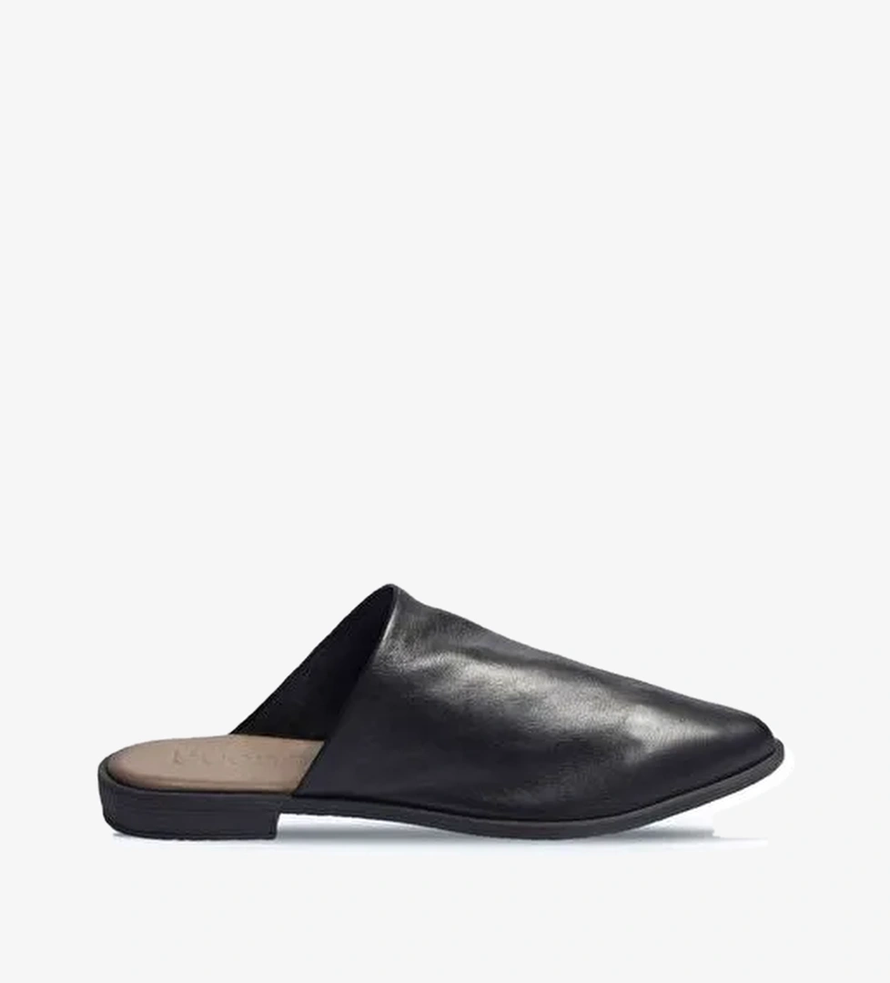 Bueno Shoes Siyah Deri Kadın Düz Terlik 01wn0124 - Görsel 1