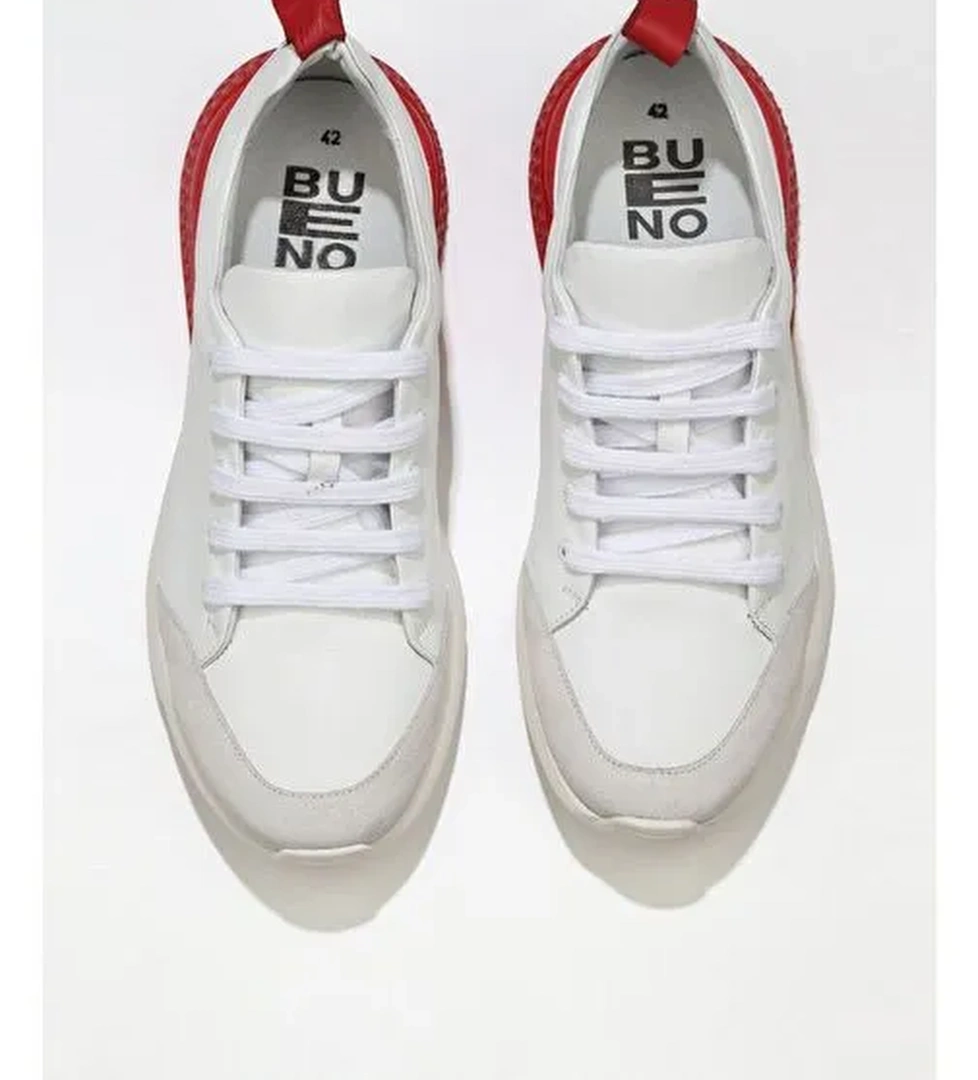 Bueno Shoes Beyaz Kırmızı Deri Erkek Spor Ayakkabı 01mq5500 - Görsel 1