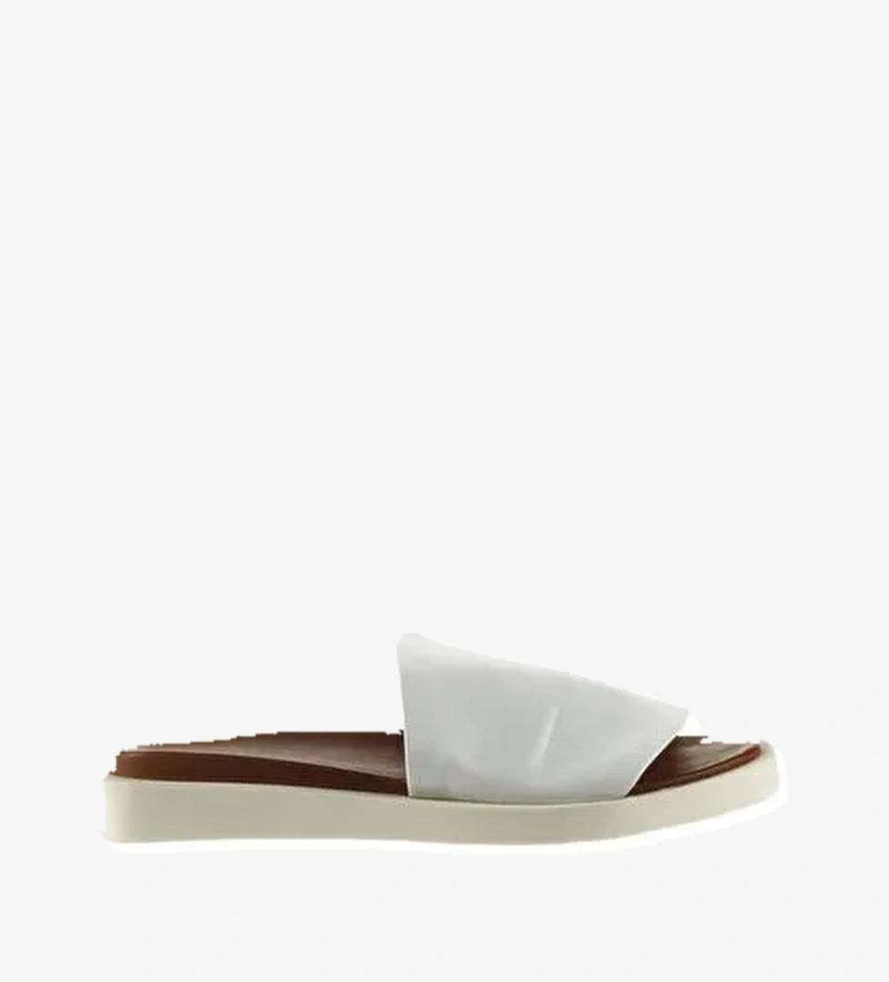 Bueno Shoes Beyaz Deri Kadın Düz Terlik 01wq9103 - Görsel 1