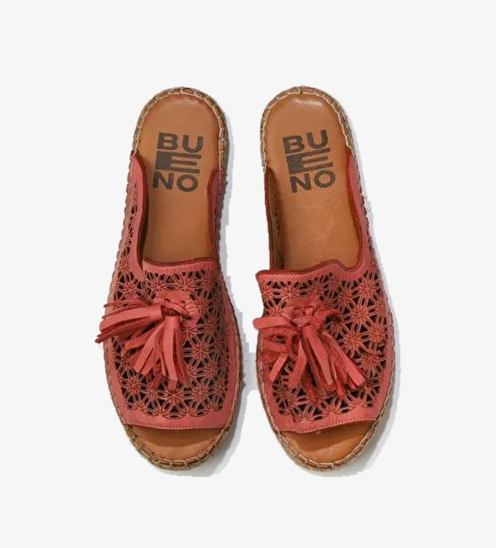 Bueno Shoes Mercan Deri Kadın Espadril Terlik 01wq2417 - Görsel 1