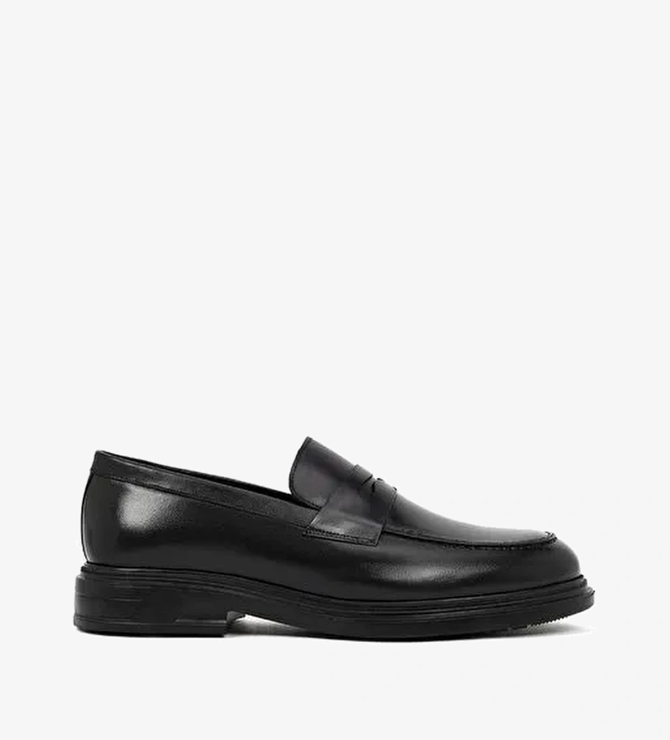 Erkek Siyah Deri Casual Loafer 25WFD760818 - Görsel 1