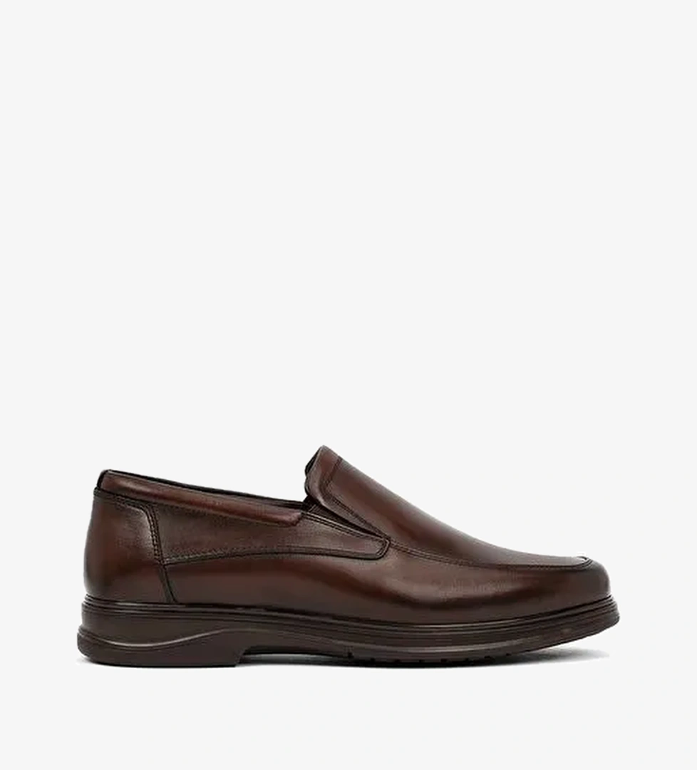 Erkek Kahverengi Deri Casual Loafer 25WFD676218 - Görsel 1