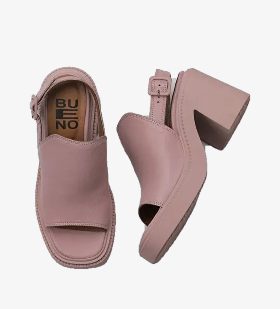 Bueno Shoes Gül Kurusu Deri Kadın Topuklu Sandalet 01wy12700