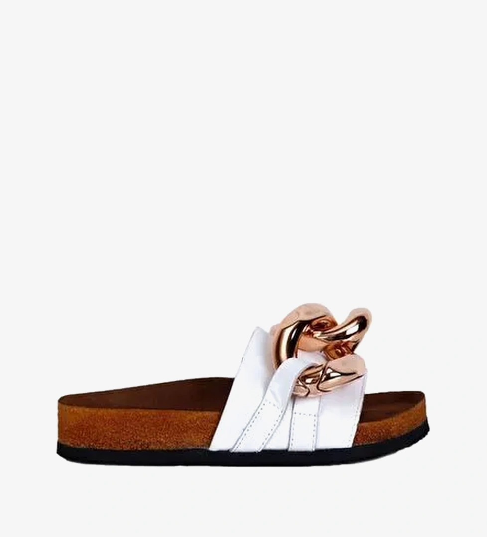 Bueno Shoes Beyaz Napa Deri Kadın Düz Terlik 05wt066