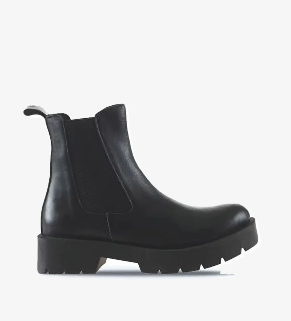 Bueno Shoes Siyah Deri Kadın Düz Bot 01wt2506 - Görsel 1