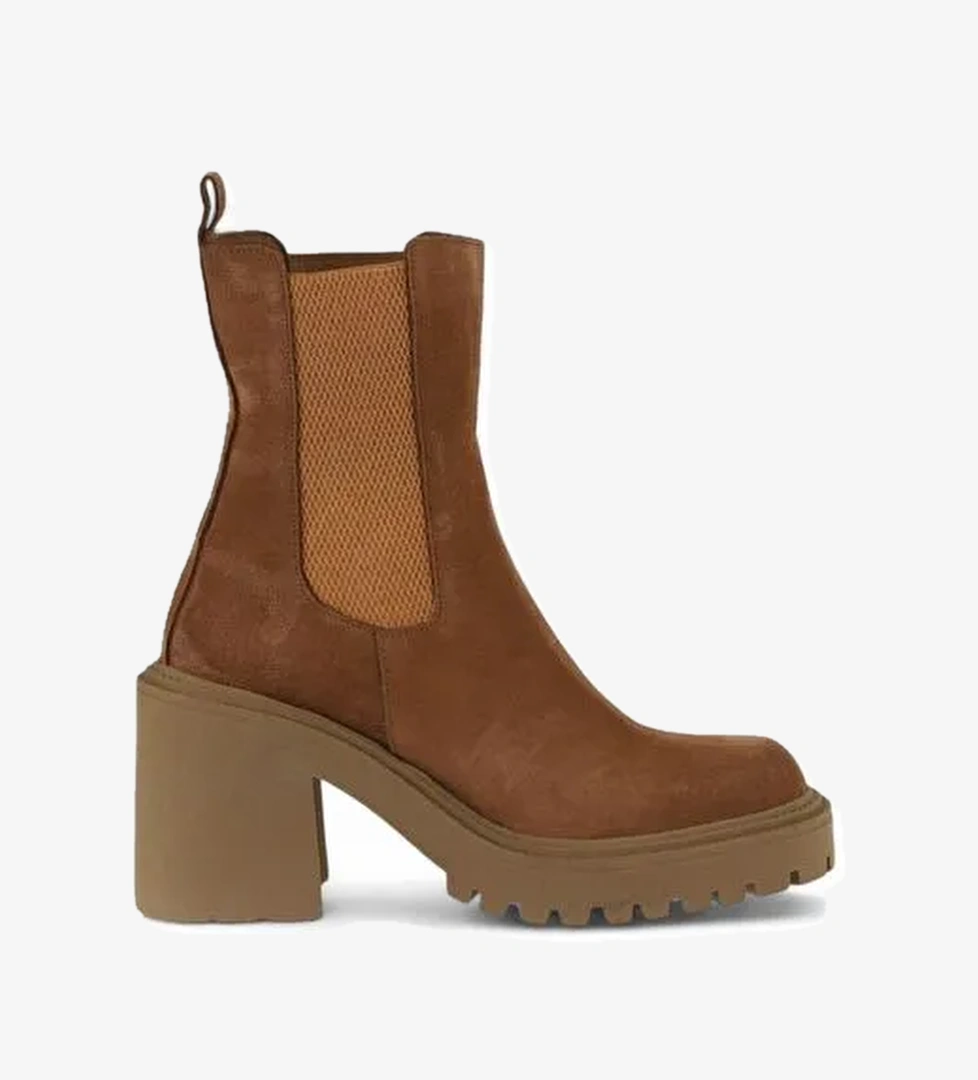 Bueno Shoes Taba Açık Süet Kadın Topuklu Bot 01wv5400 - Görsel 1