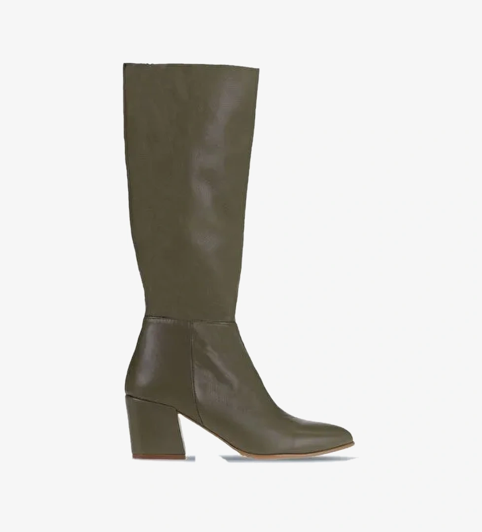 Bueno Shoes Yeşil Deri Kadın Topuklu Çizme 01wr5104