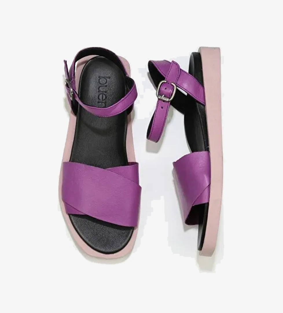 Bueno Shoes Lila Deri Kadın Sandalet 01wq9102 - Görsel 1