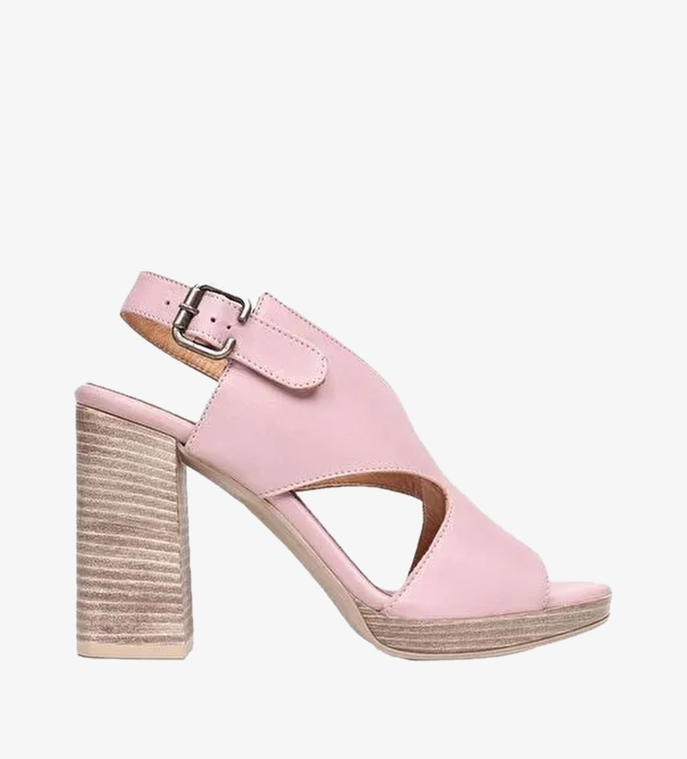 Bueno Shoes Gül Kurusu Deri Kadın Topuklu Sandalet 01wn6403