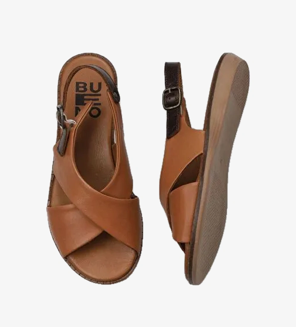 Bueno Shoes Taba Koyu-kahve Deri Kadın Düz Sandalet 01wu8213
