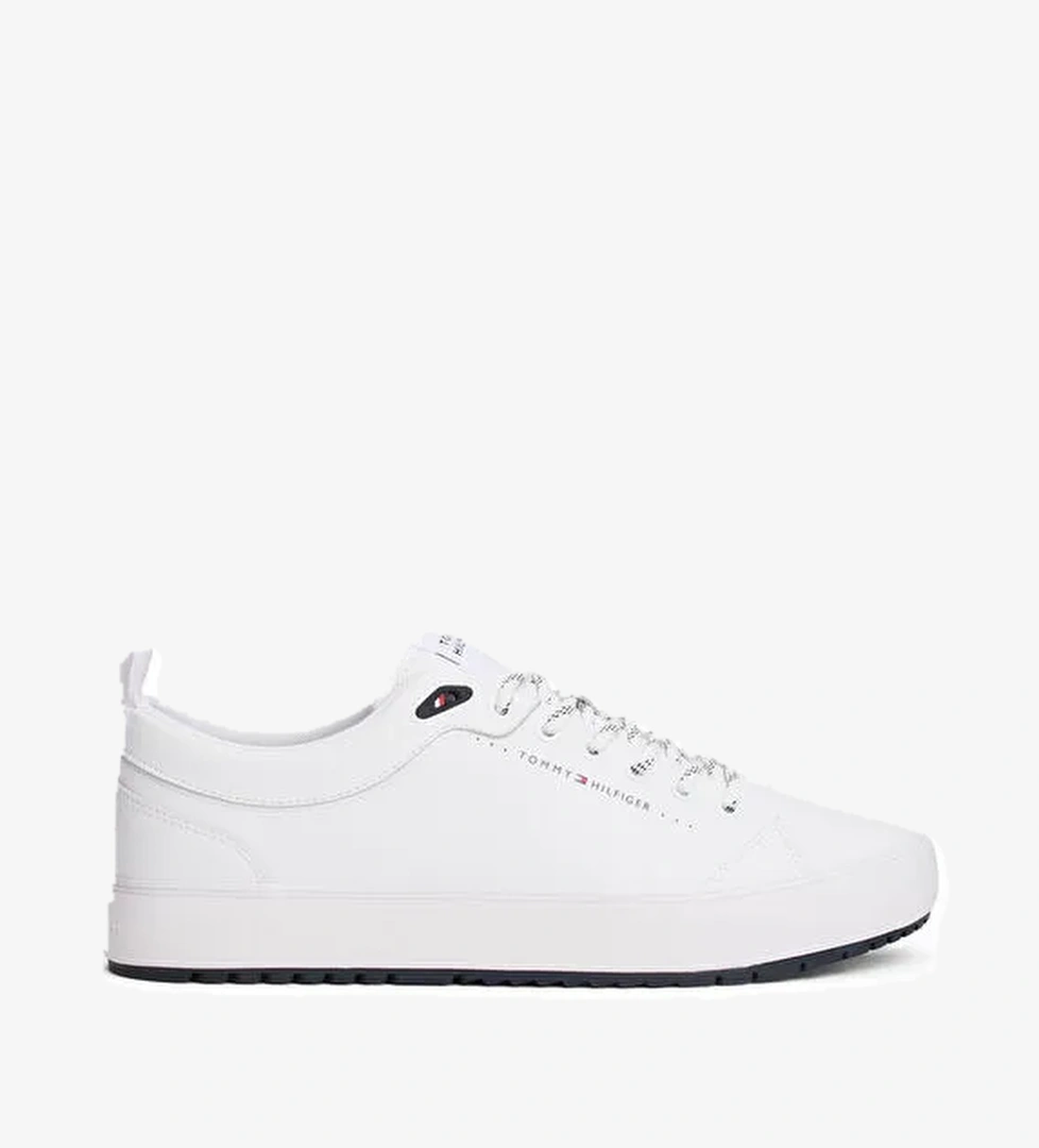 Tommy Hilfiger Beyaz Erkek Sneaker TH HI VULC CORE LOW CLEAT LTH