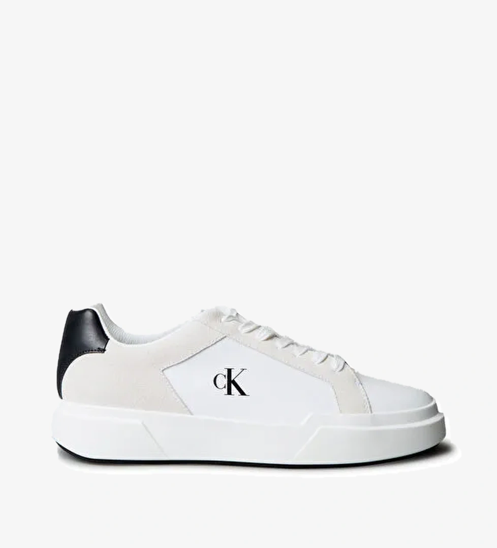 Calvin Klein Beyaz Erkek Sneaker CHUNKY CUPSOLE LACEUP LTH MIX - Görsel 1