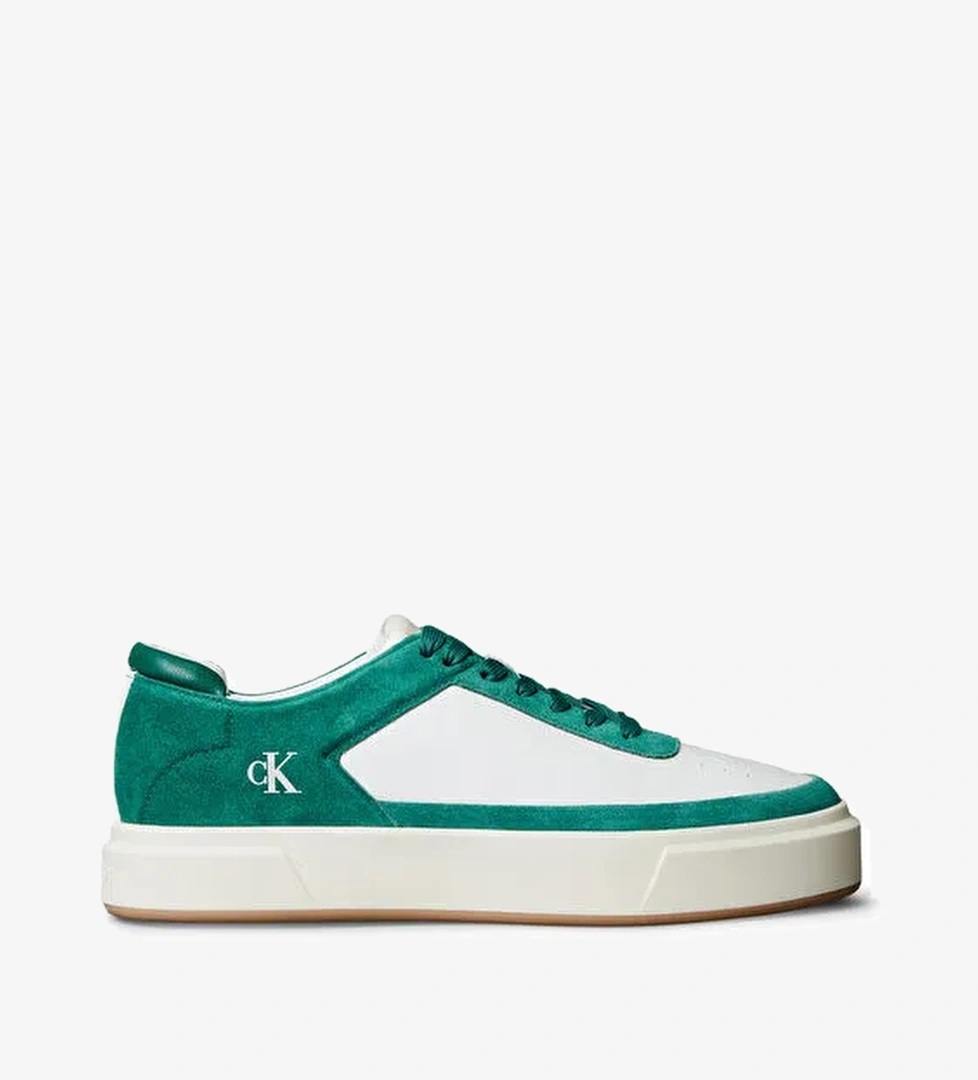 Calvin Klein Beyaz Erkek Sneaker BASKET CUPSOLE LACEUP LTH-SU